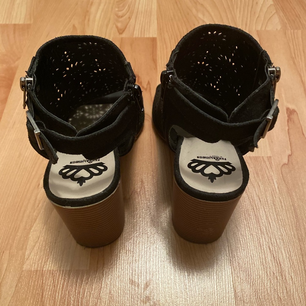 Fergalicious block heel peep toe booties - Picture 3 of 5